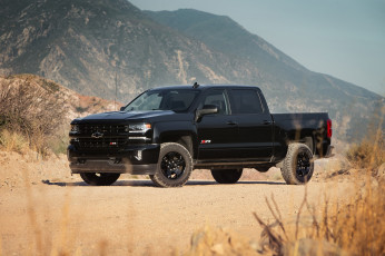 Картинка chevrolet+silverado+1500+z71+2017 автомобили chevrolet чёрный silverado 1500 2016 z71