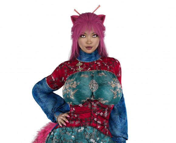 Обои картинки фото 3д графика, люди , people, фон, взгляд, девушка