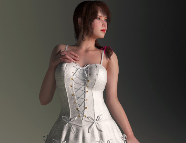 Обои картинки фото 3д графика, люди , people, девушка, фон, взгляд