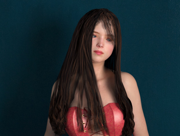 Обои картинки фото 3д графика, люди , people, фон, взгляд, девушка