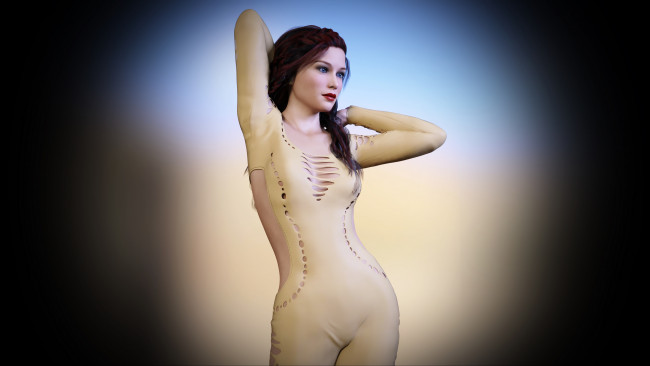 Обои картинки фото 3д графика, люди , people, фон, взгляд, девушка