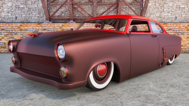 Обои картинки фото автомобили, 3д, ford, 1952г