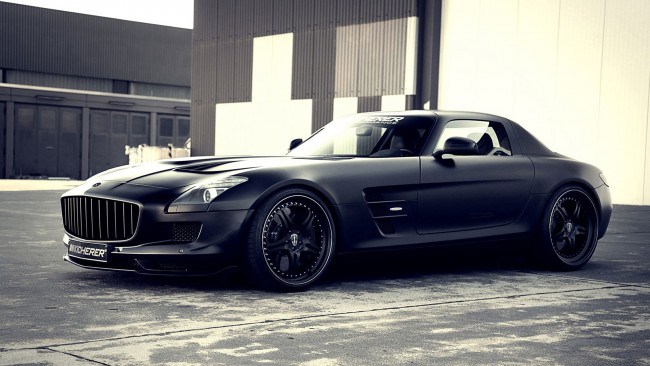Обои картинки фото mercedes-benz sls amg kicherer supercharged gt edition black 2009, автомобили, mercedes-benz, black, edition, gt, supercharged, kicherer, amg, sls, 2009