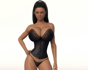 Картинка 3д+графика люди+ people девушка взгляд фон