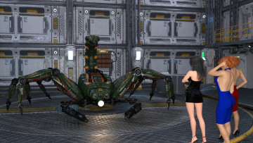 Картинка 3д+графика фантазия+ fantasy девушки взгляд фон