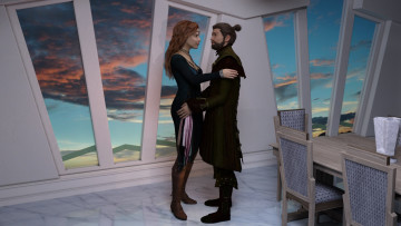 Картинка 3д+графика фантазия+ fantasy фон взгляд девушка