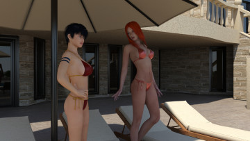 Картинка 3д+графика люди+ people взгляд девушки фон