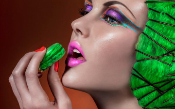 Картинка девушки -unsort+ лица +портреты зеленое губы глаза