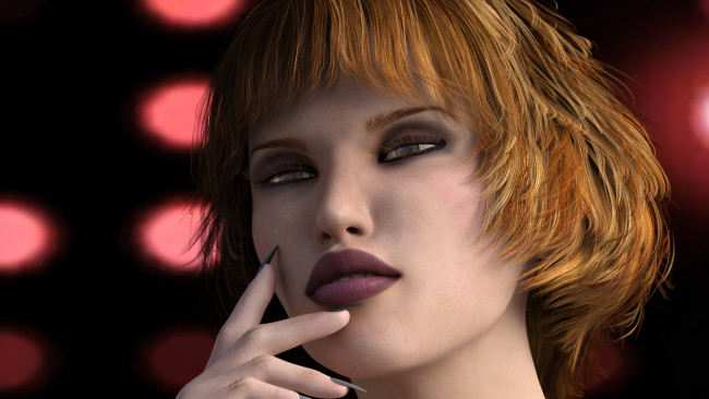 Обои картинки фото 3д графика, портрет , portraits, девушка, взгляд, фон