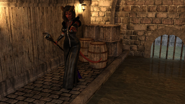 Обои картинки фото 3д графика, существа , creatures, девушка, взгляд, фон