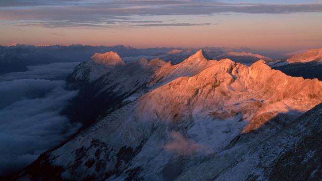 Обои картинки фото природа, горы, снег, облака