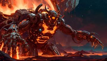 Картинка фэнтези роботы +киборги +механизмы нейросети графика нейроарт ai art нейронные сети рисунки нейро искусство