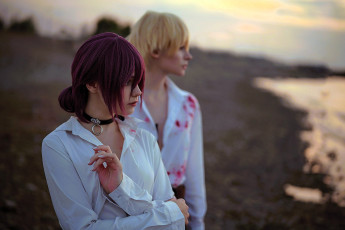 Картинка девушки tenletters образы костюмы косплей кровь берег