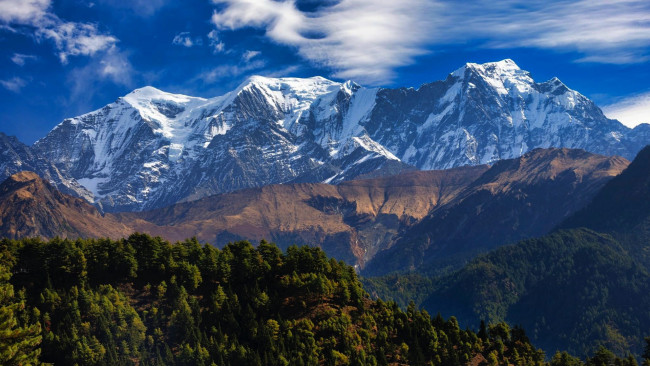 Обои картинки фото mount nilgiri, annapurna range nepal, природа, горы, mount, nilgiri, annapurna, range, nepal