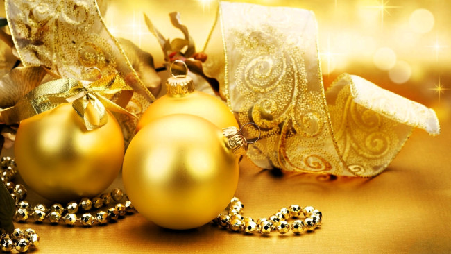 Обои картинки фото праздничные, украшения, шарики, гирлянда, лента