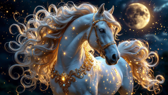 Обои картинки фото 3д графика, животные , animals, лошадь, новый, год