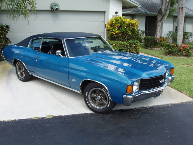Обои картинки фото chevelle, 1972, автомобили, выставки, уличные, фото