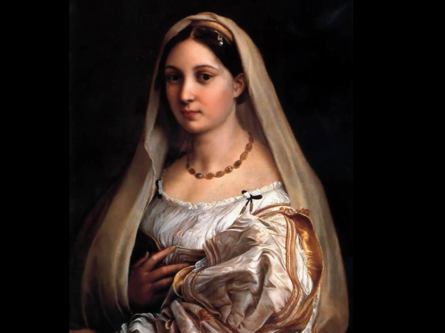 Обои картинки фото рафаэль, мадонна, вуалью, рисованные, живопись