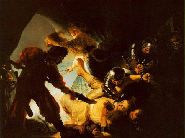 Обои картинки фото рембрандт, ослепление, самсона, рисованные, живопись