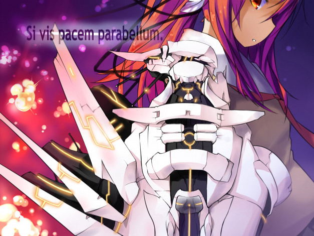 Обои картинки фото аниме, weapon, blood, technology