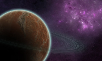 Картинка космос арт кольца планета