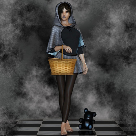 Обои картинки фото 3д, графика, people, люди, корзина, девушка