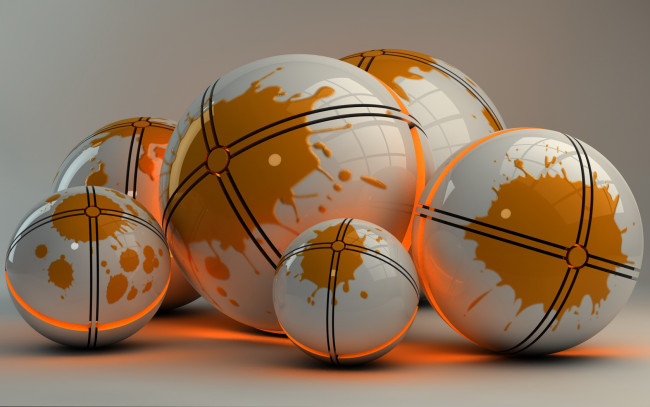 Обои картинки фото 3д, графика, шары, линии