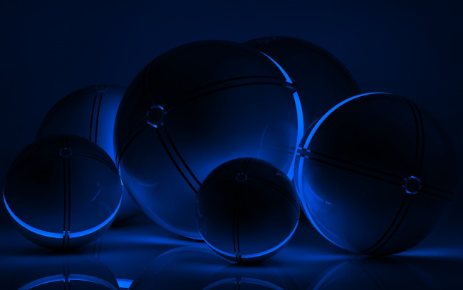 Обои картинки фото 3д, графика, шары, синий