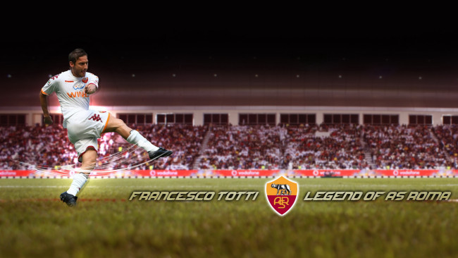 Обои картинки фото спорт, футбол, удар, игрок, эмблема