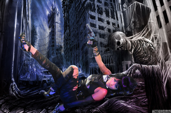 Обои картинки фото -Unsort Девушки с оружием, девушки, unsort, оружием, lyla, actiongirls