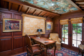 Картинка интерьер кабинет +библиотека +офис стол кресло