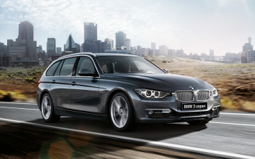 Картинка автомобили bmw темный шоссе дорога город скорость бмв