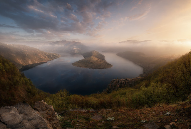 Обои картинки фото природа, реки, озера, пейзаж, закат