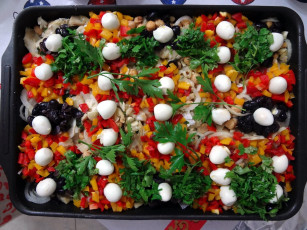 Картинка еда салаты +закуски яйца лук перец зелень