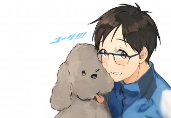Картинка аниме yuri+on+ice makkachin katsuki yuuri