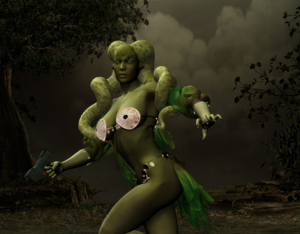 Обои картинки фото 3д графика, существа , creatures, фон, взгляд, халк, оружие