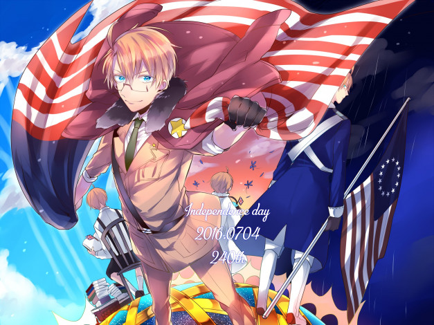 Обои картинки фото аниме, hetalia,  axis powers, united, states