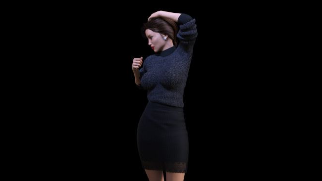 Обои картинки фото 3д графика, люди , people, взгляд, девушка, фон