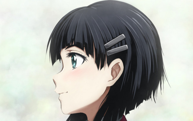 Обои картинки фото аниме, sword art online, девушка, взгляд, фон