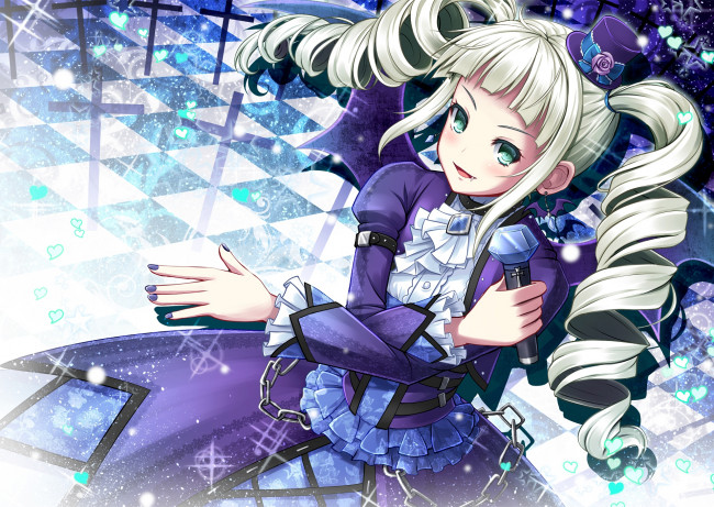 Обои картинки фото аниме, aikatsu, фон, взгляд, девушка