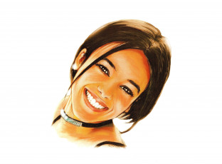 Картинка рисованное люди девушка улыбка взгляд фон