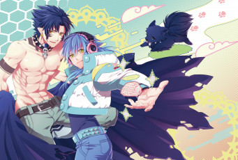 Картинка аниме dramatical+murder графика щенок парни следы
