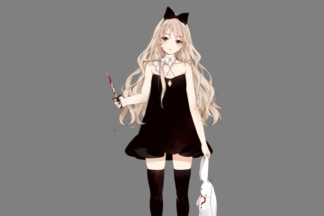 Обои картинки фото аниме, оружие,  техника,  технологии, девушка, фон, взгляд