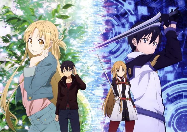 Обои картинки фото аниме, sword art online, sword, art, online