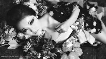 Картинка календари компьютерный+дизайн женщина азиатка 2020 calendar девушка взгляд макияж цветы