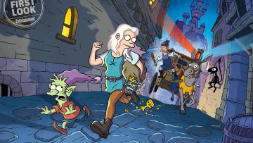 обоя мультфильмы, disenchantment, luci, elfo, bean, разочарование