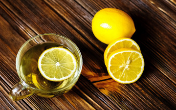 Картинка еда напитки +чай лимоны чай стакан