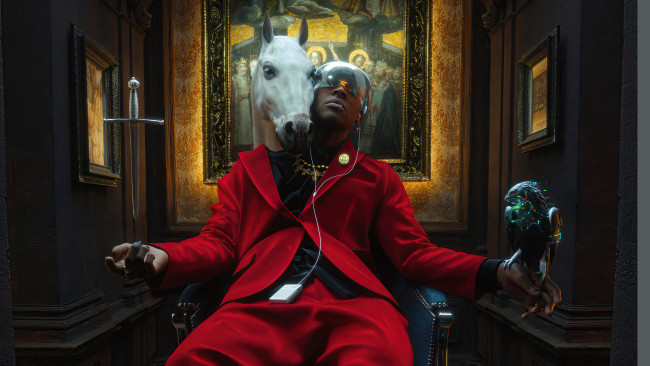 Обои картинки фото 3д графика, фантазия , fantasy, парень, лошадь