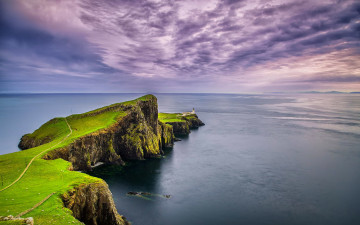 Картинка природа маяки маяк мыс море облака