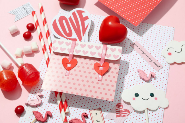 Обои картинки фото праздничные, день святого валентина,  сердечки,  любовь, сердце, надпись, леденцы